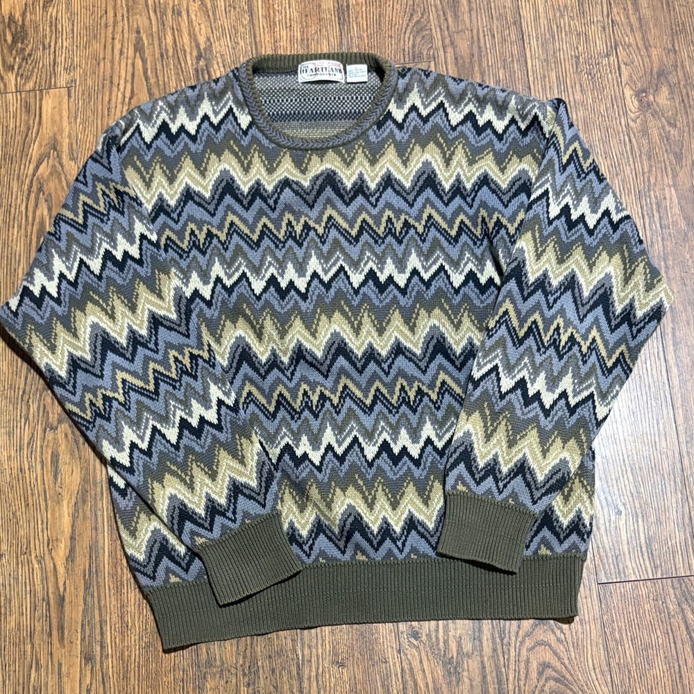 Pendleton Men's Chevron Sweater - Olive, Gray, and Navy